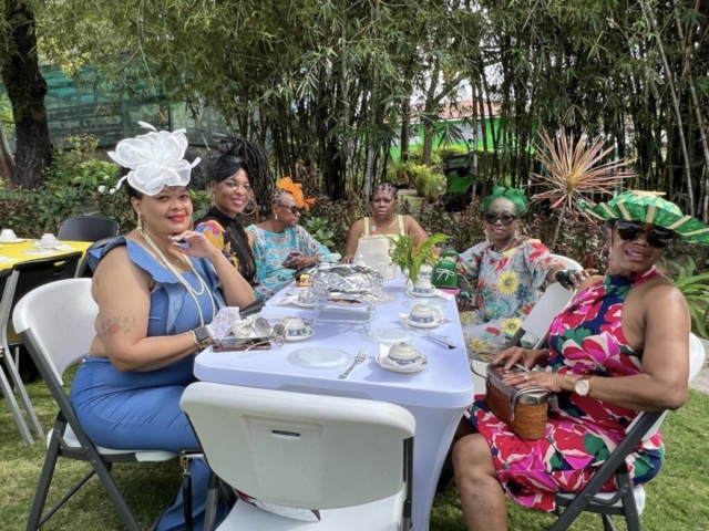 Guests at Montserrat National Trust's annual flower show and tea party. (Montserrat National Trust)