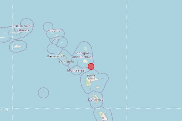5.4 magnitude earthquake recorded east of Montserrat